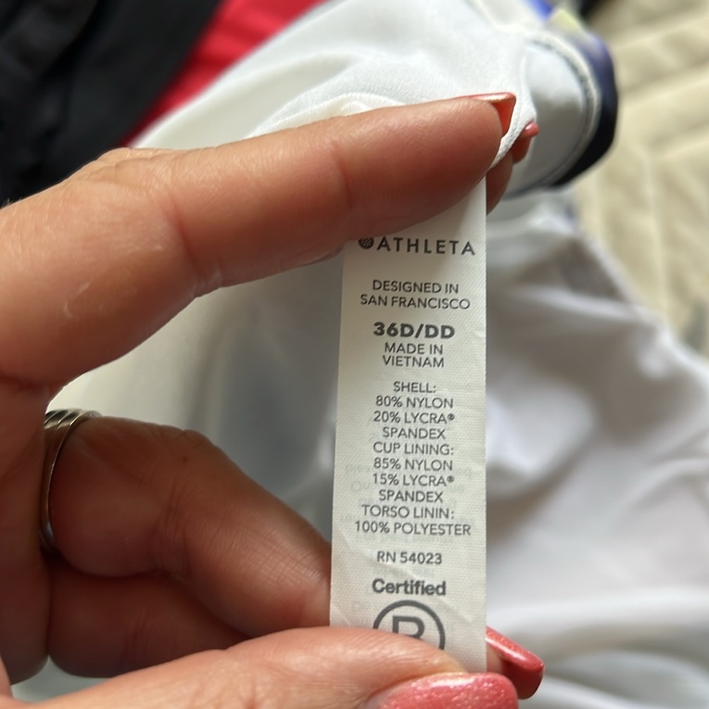Athleta Women's Blue and Yellow Tie-Dye swim Tank Top - Picture 7 of 7